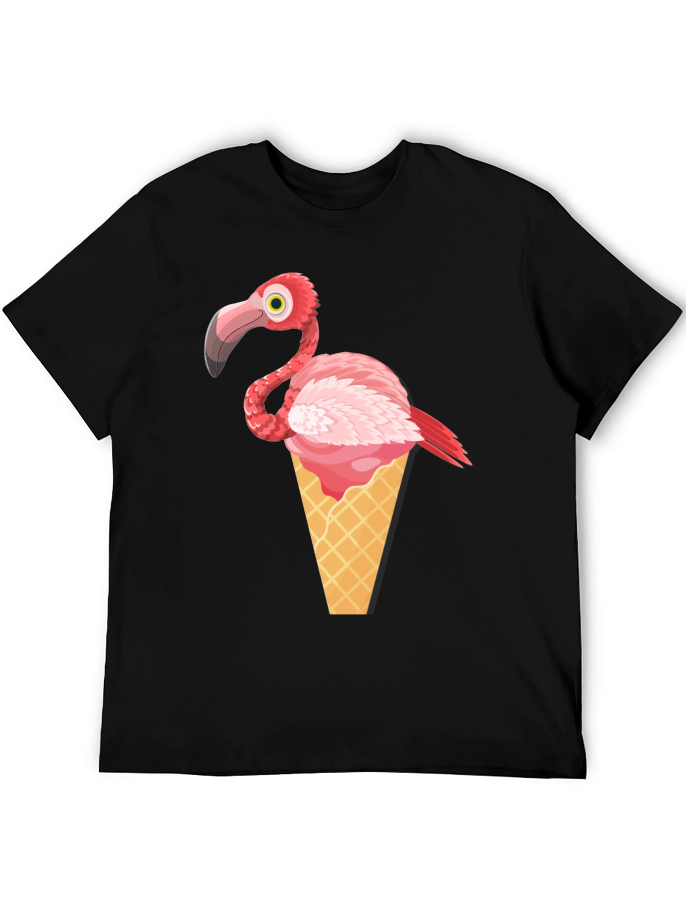 Flamingo Ice Cream Cone Graphic Tee