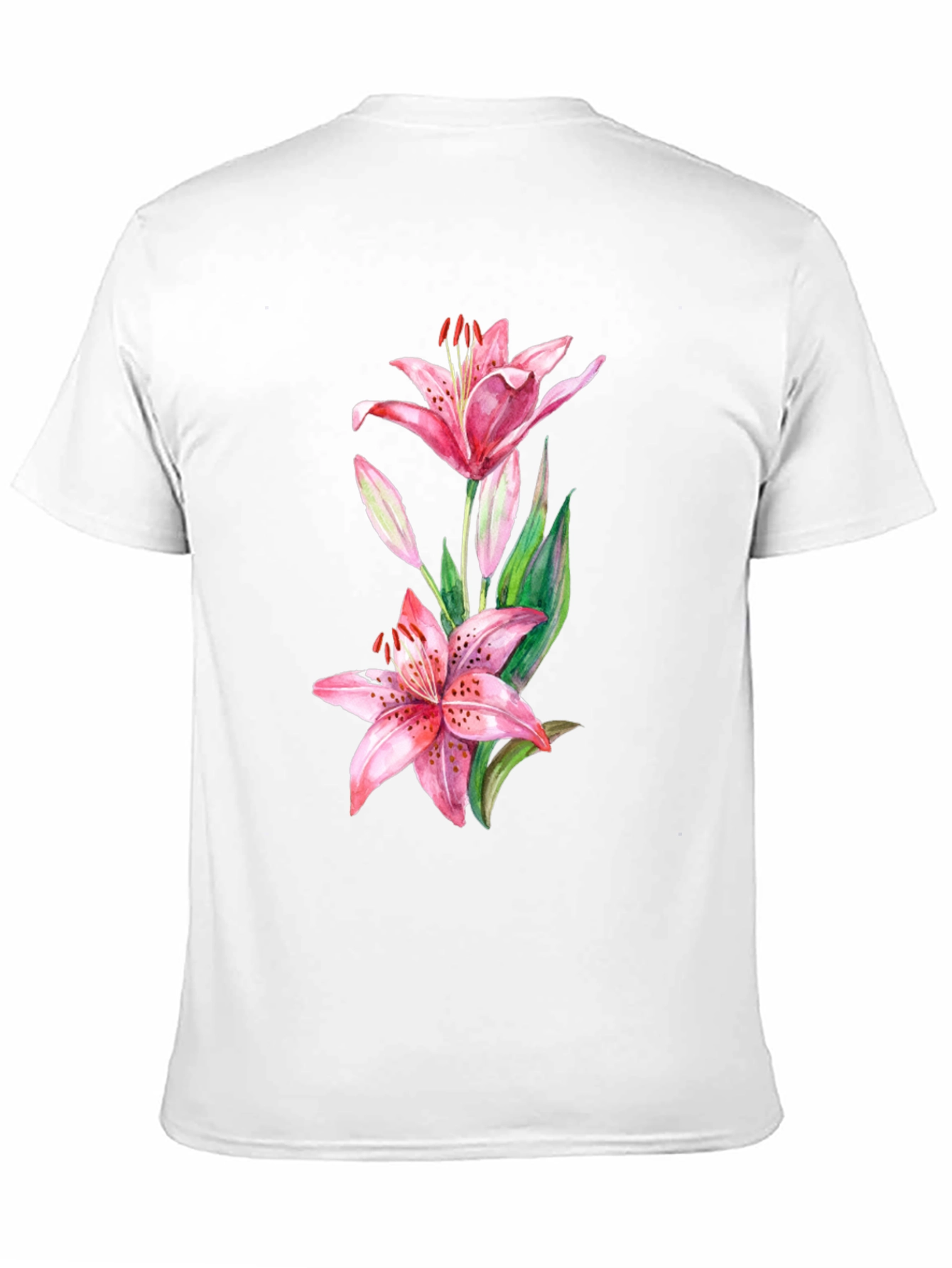 Lily Print Black T-Shirt