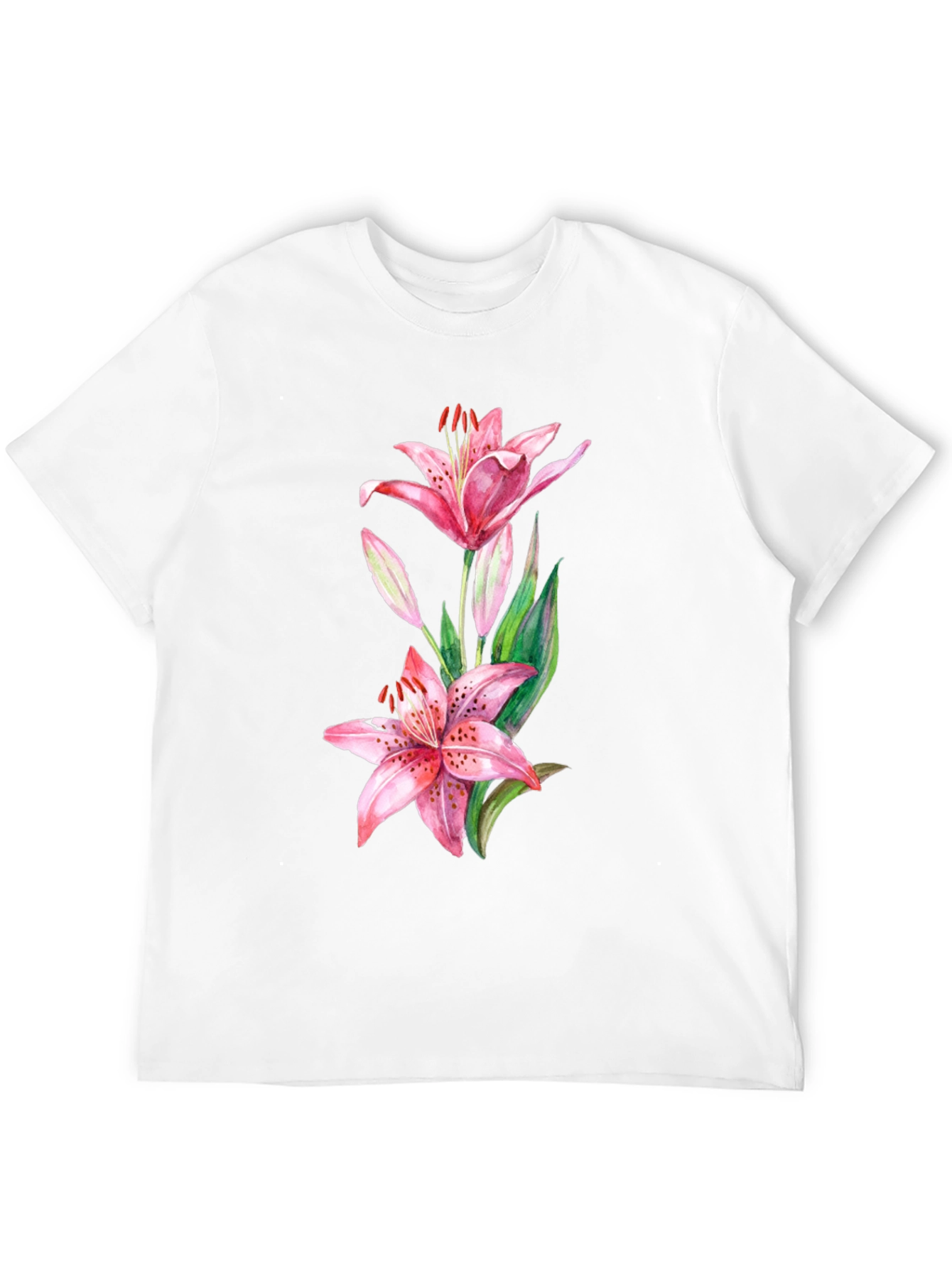 Lily Print Black T-Shirt
