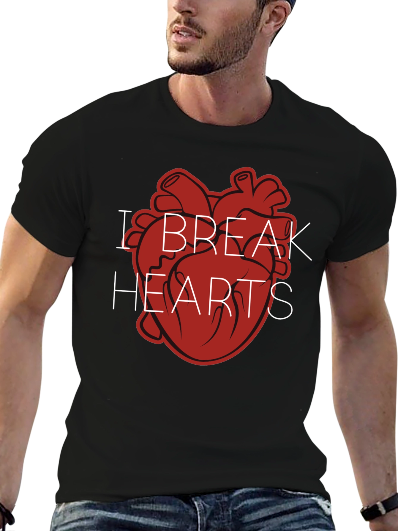 I Break Hearts Graphic Tee - Mens Black T-Shirt