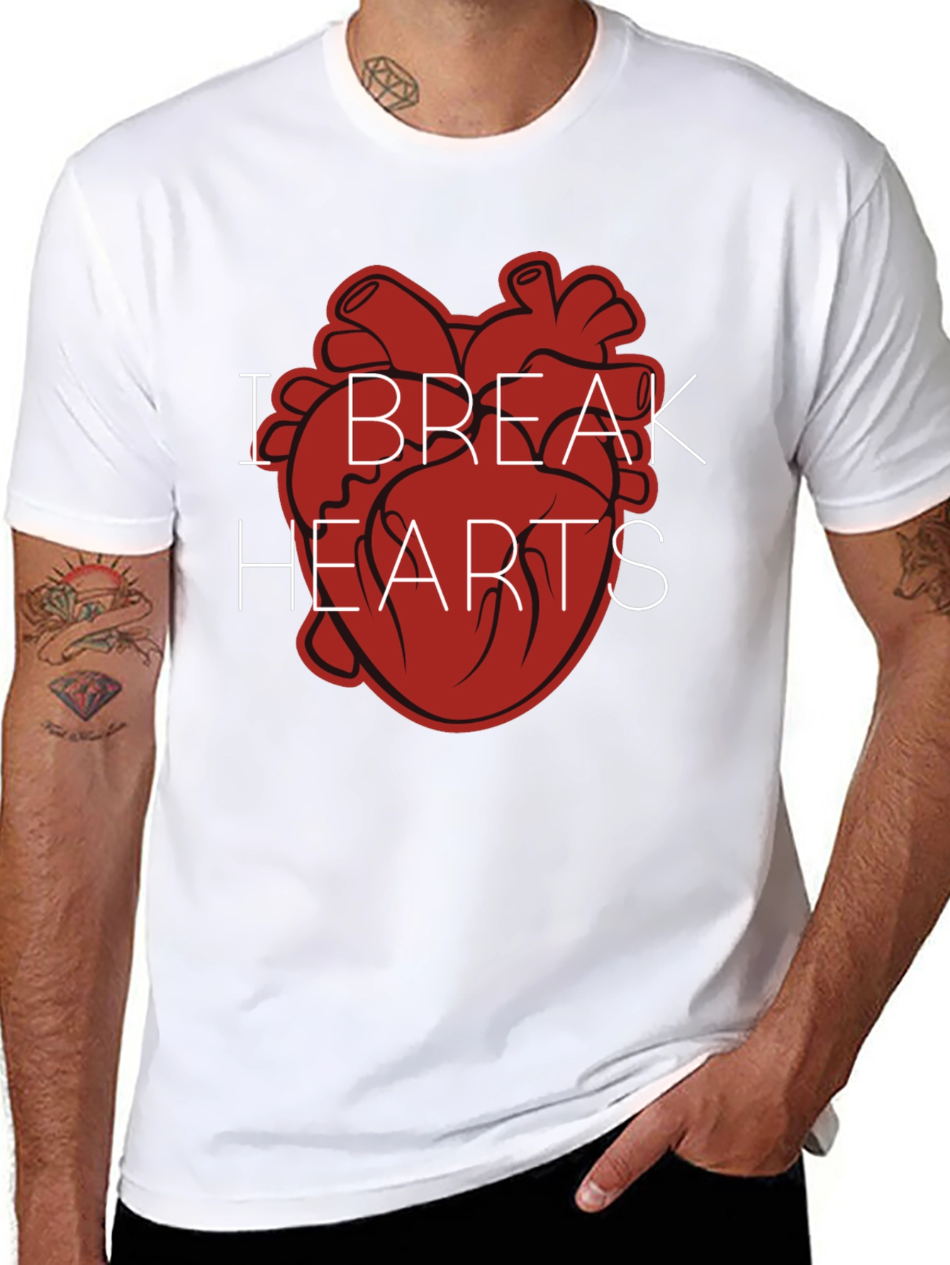 I Break Hearts Graphic Tee - Mens Black T-Shirt