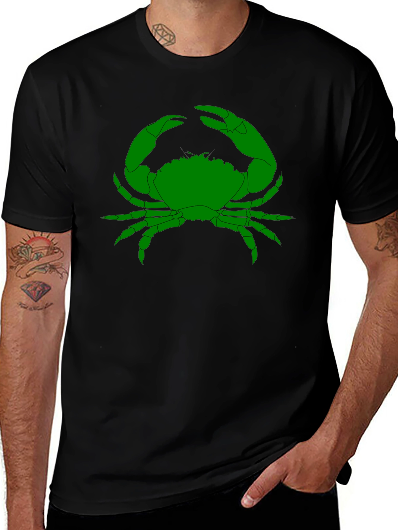Green Crab Graphic T-Shirt - Black