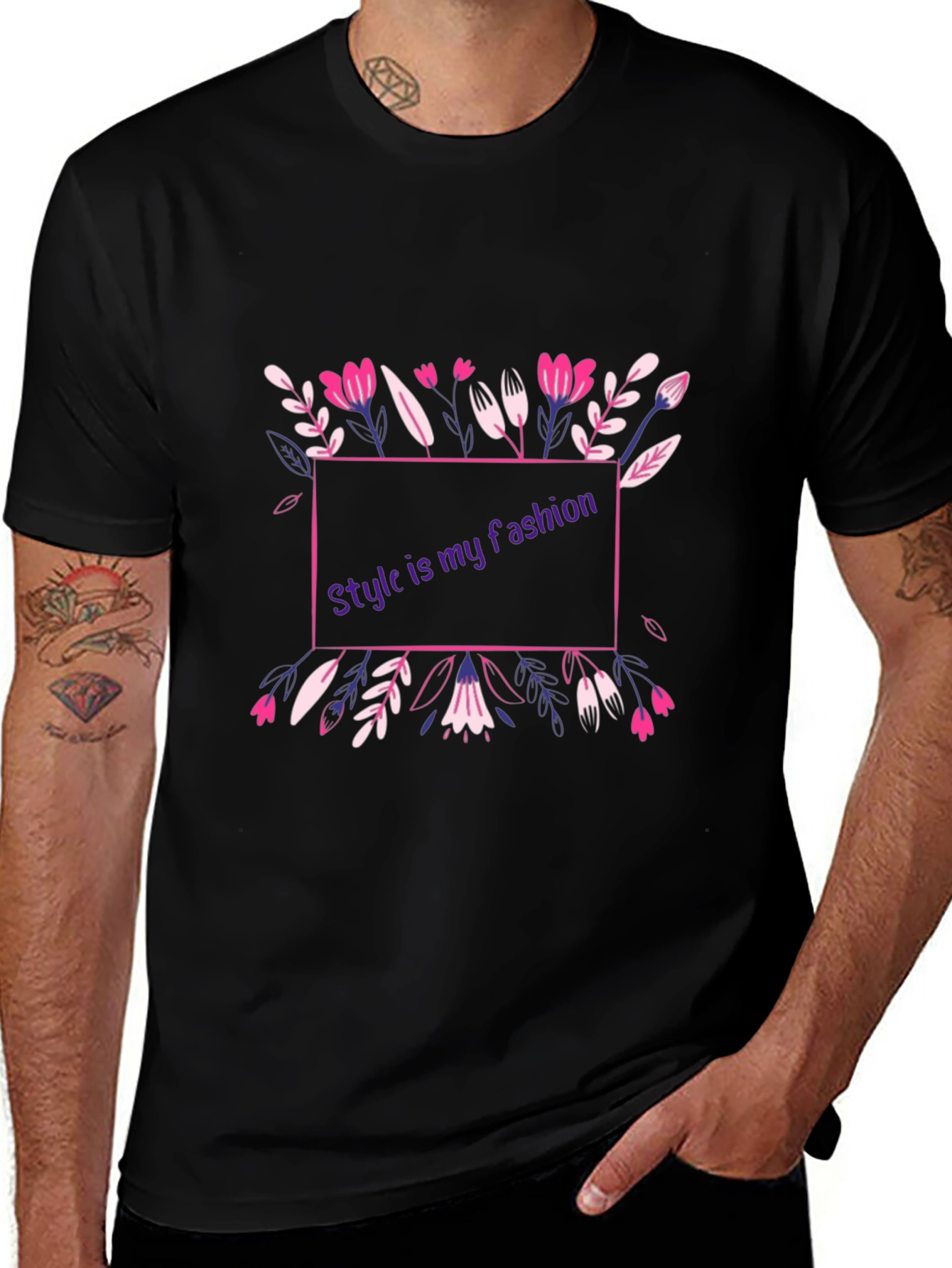 Stylish Floral Graphic Tee - Mens Fashion