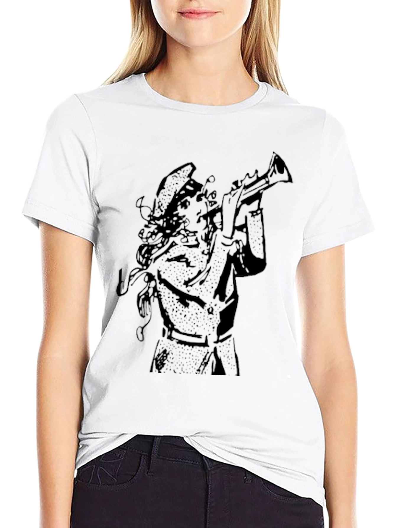 Graphic Trumpet Man Black T-Shirt