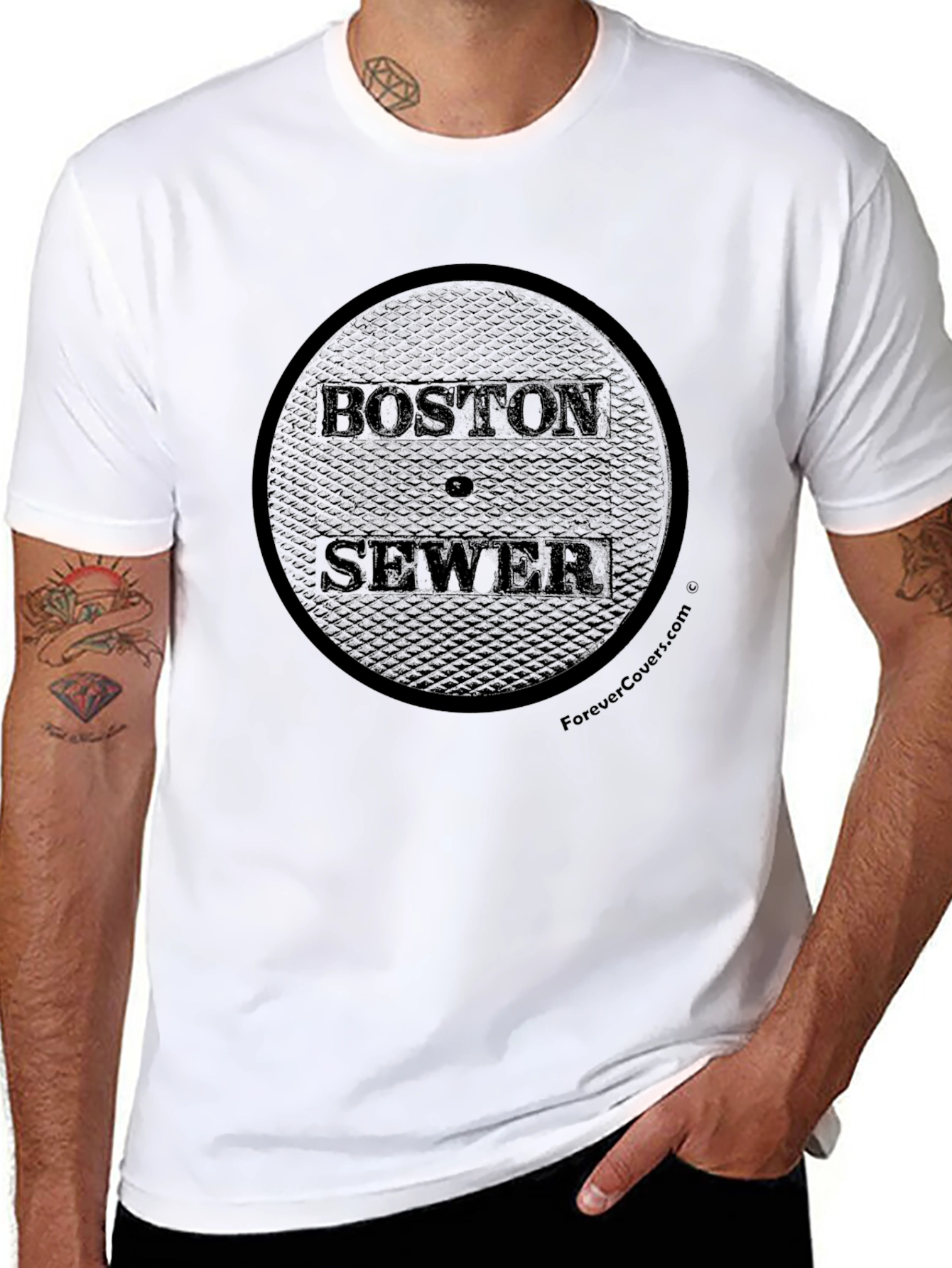 Boston Sewer Manhole Cover Graphic T-Shirt