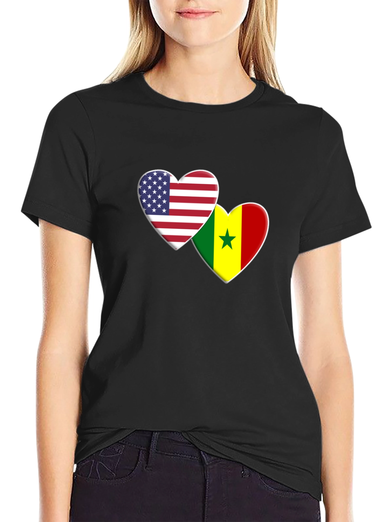 USA Senegal Heart Flag T-Shirt