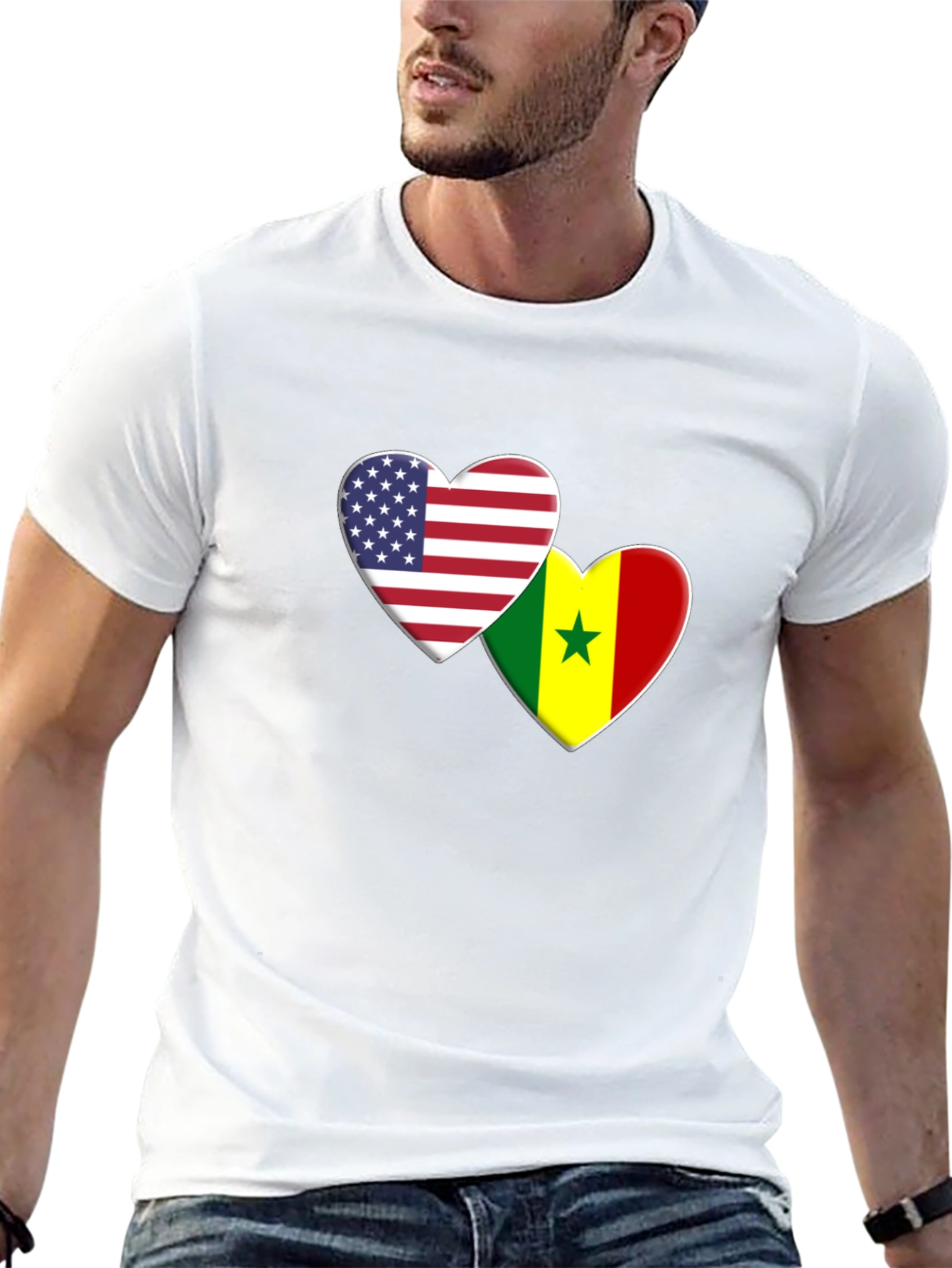 USA Senegal Heart Flag T-Shirt
