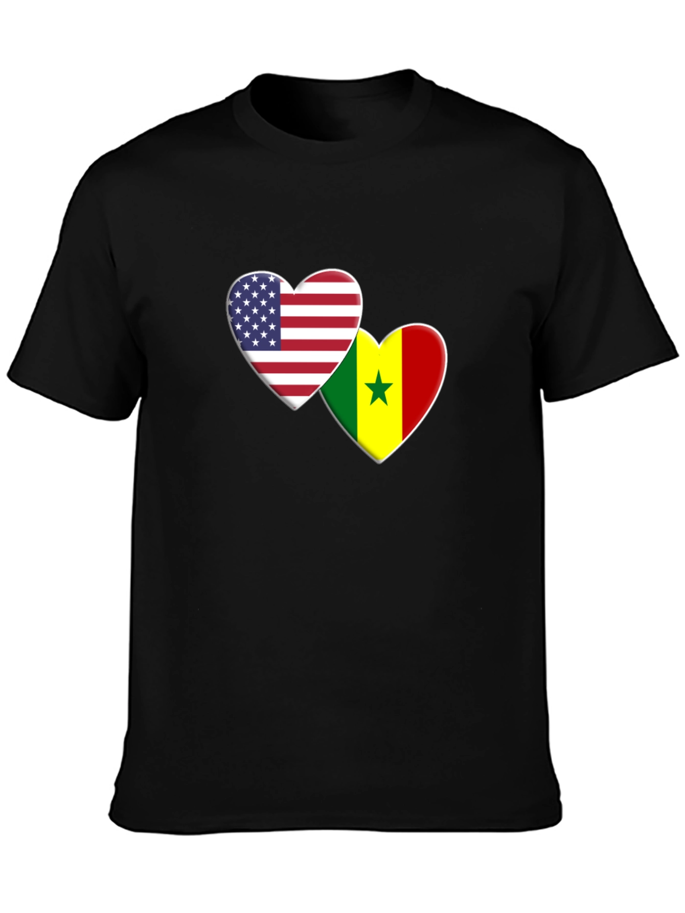 USA Senegal Heart Flag T-Shirt