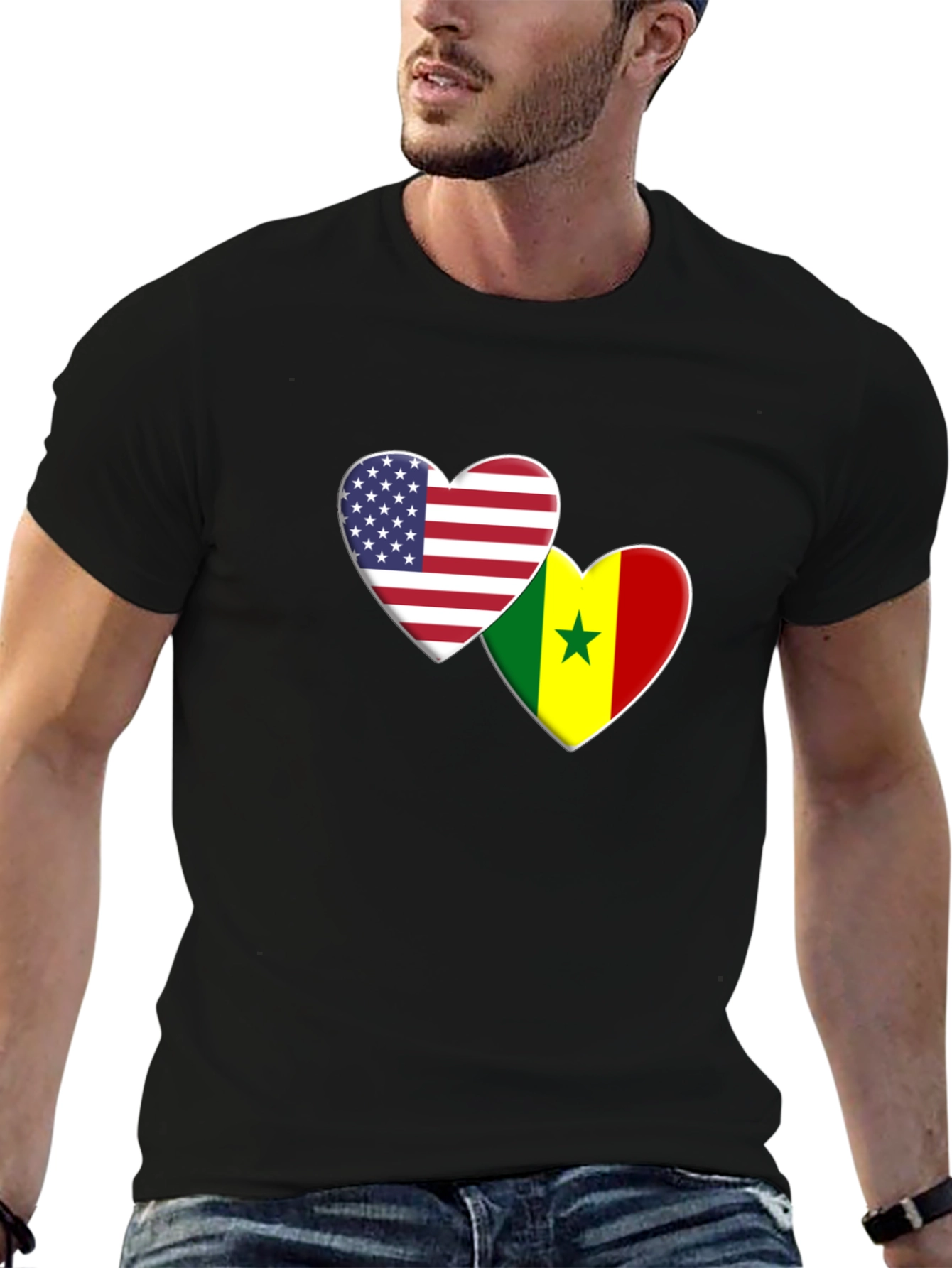 USA Senegal Heart Flag T-Shirt