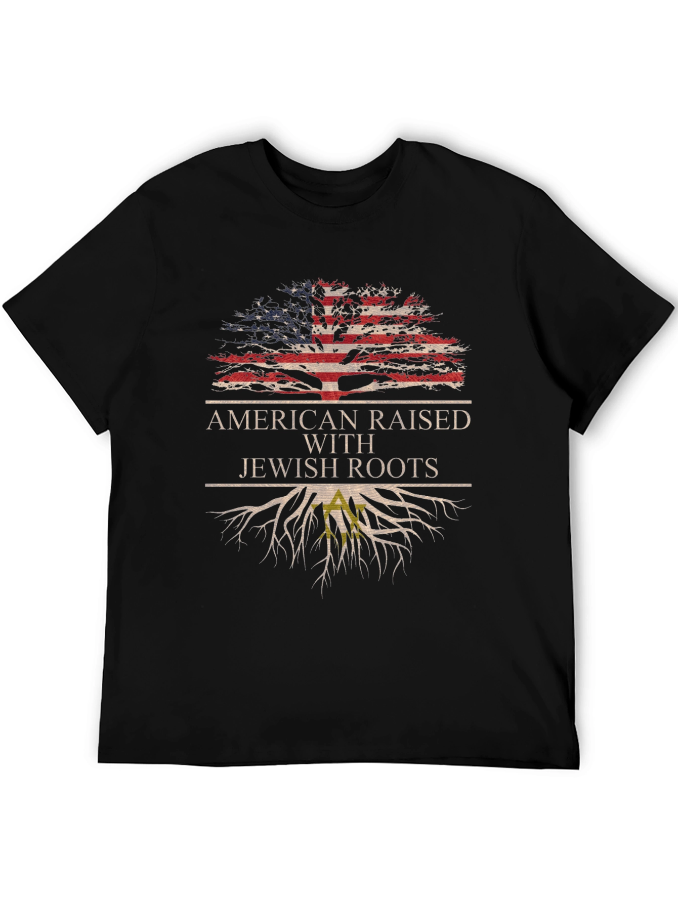 American Raised With Jewish Roots Tree T-Shirt