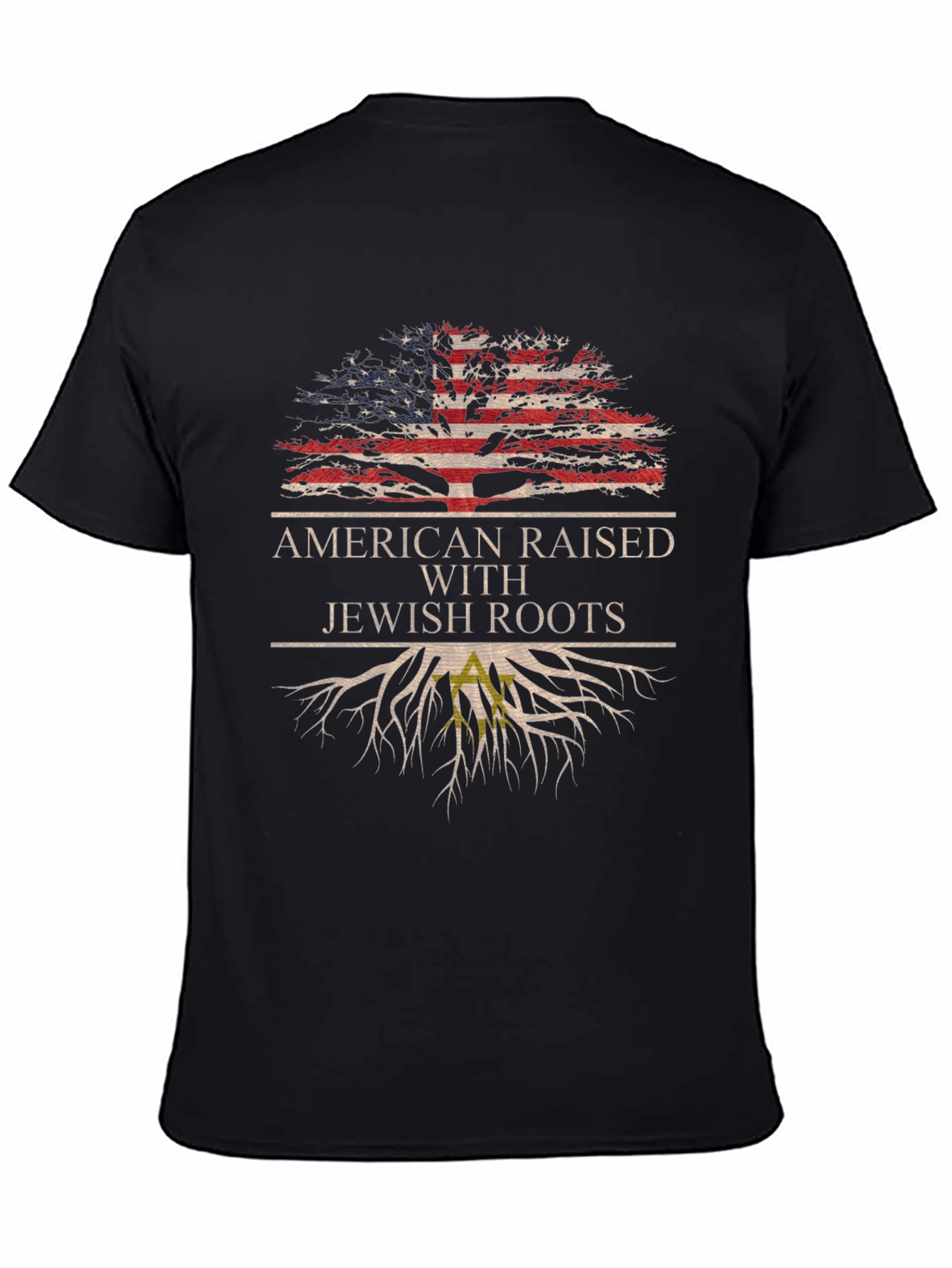 American Raised With Jewish Roots Tree T-Shirt