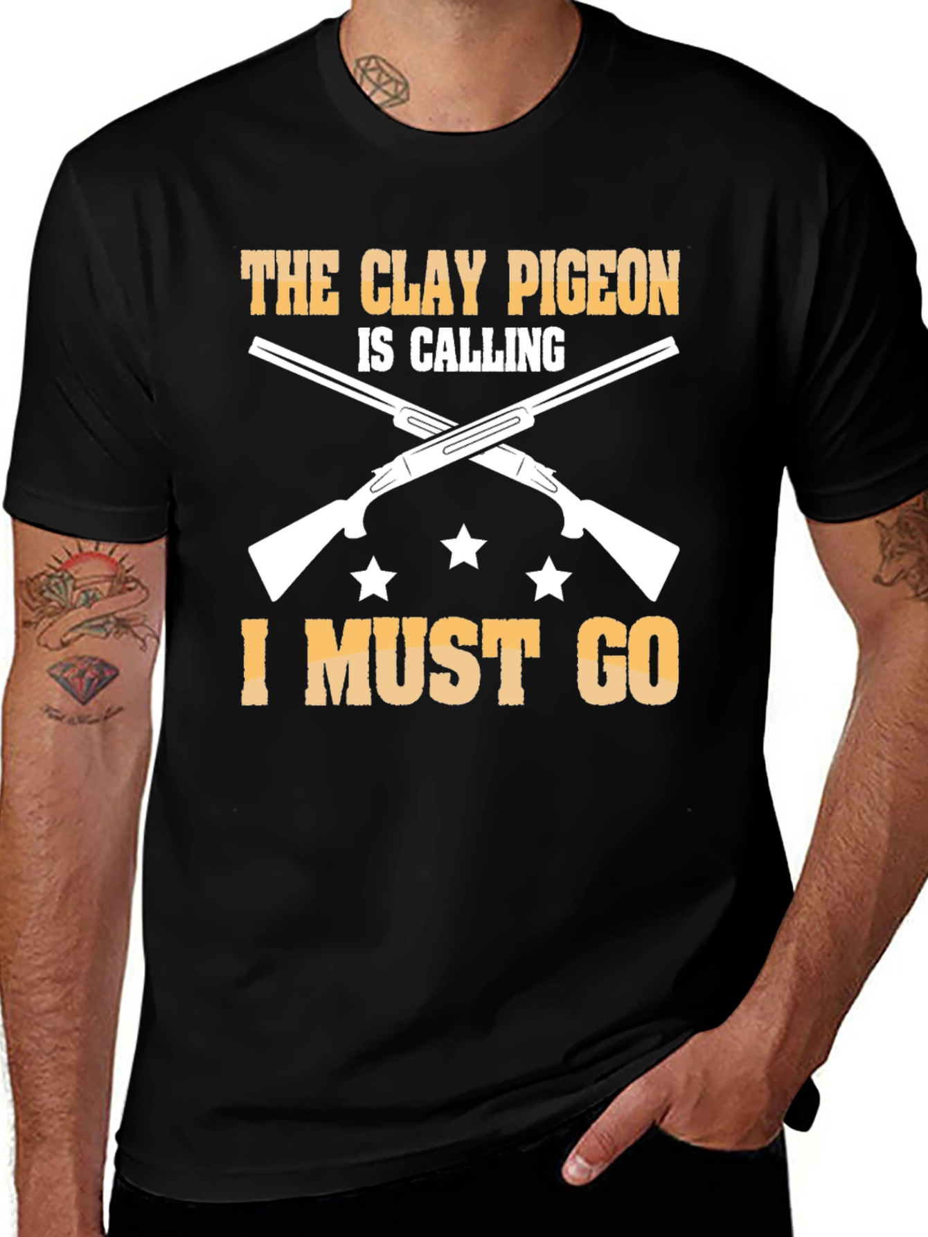 Clay Pigeon Calling Tee: Hunting Shotgun Design