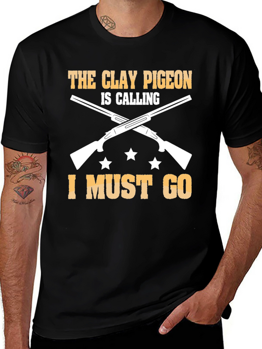 Clay Pigeon Calling Tee: Hunting Shotgun Design