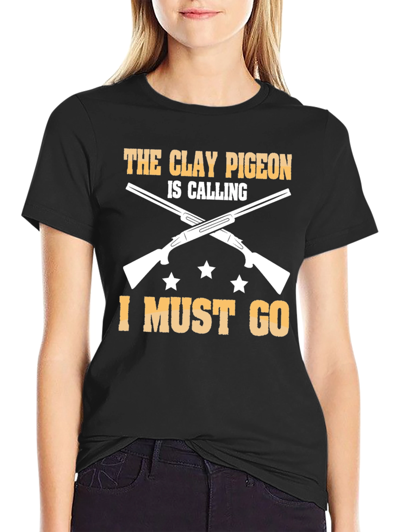 Clay Pigeon Calling Tee: Hunting Shotgun Design