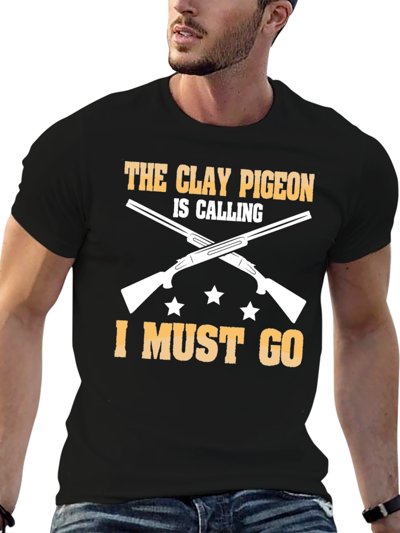 Clay Pigeon Calling Tee: Hunting Shotgun Design