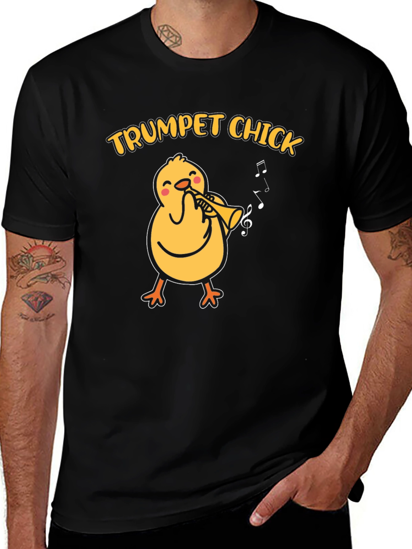 Trumpet Chick T-Shirt - Musical Bird Tee