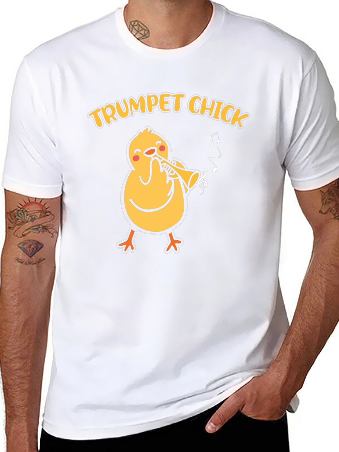 Trumpet Chick T-Shirt - Musical Bird Tee
