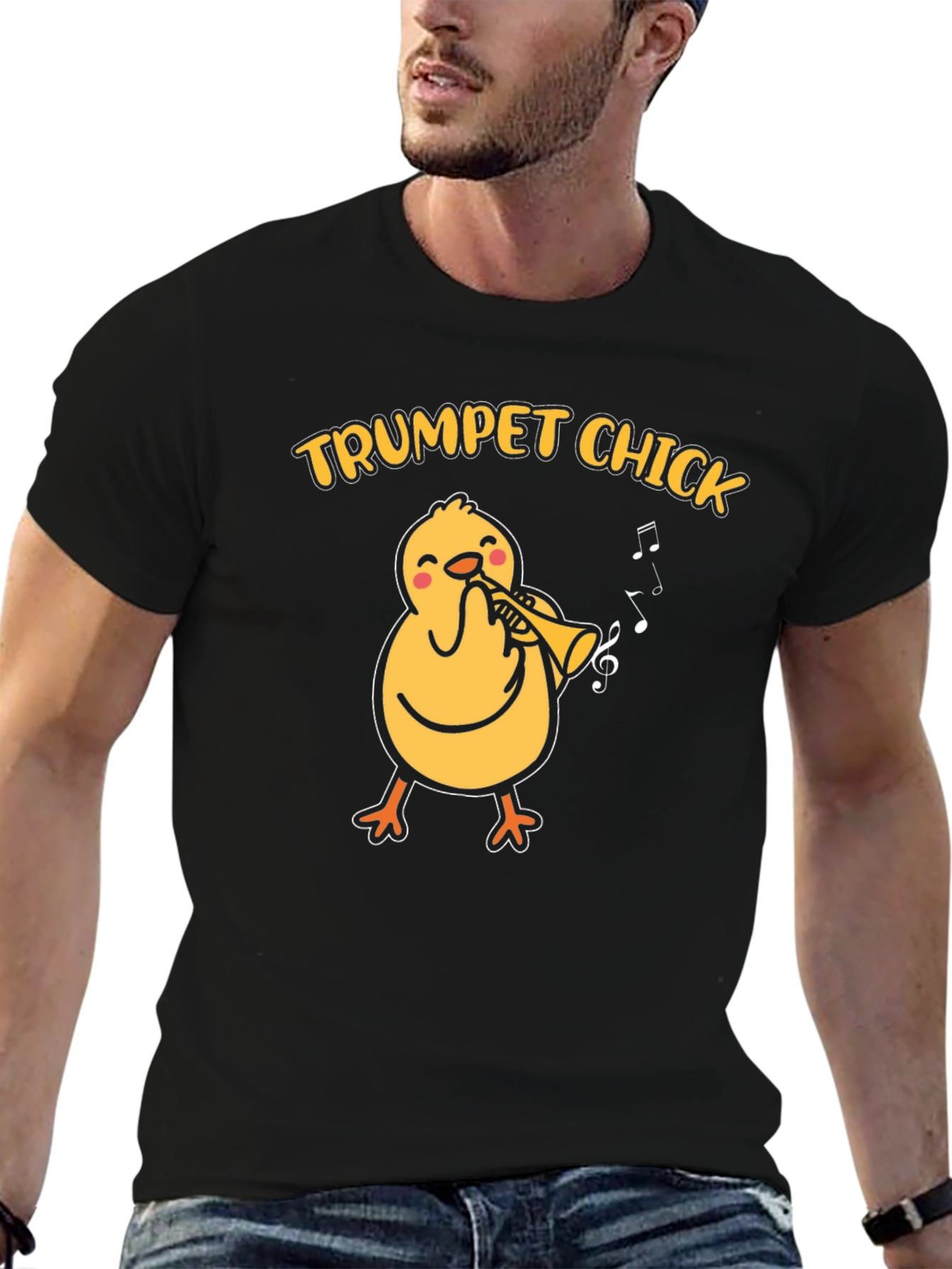 Trumpet Chick T-Shirt - Musical Bird Tee