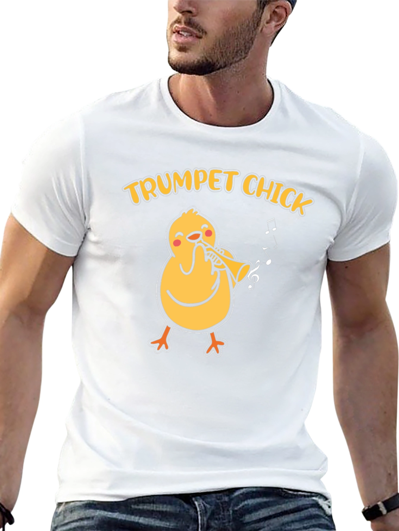 Trumpet Chick T-Shirt - Musical Bird Tee
