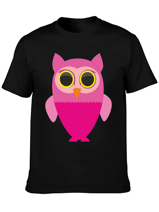 Pink Owl Graphic Tee - Mens Black T-Shirt