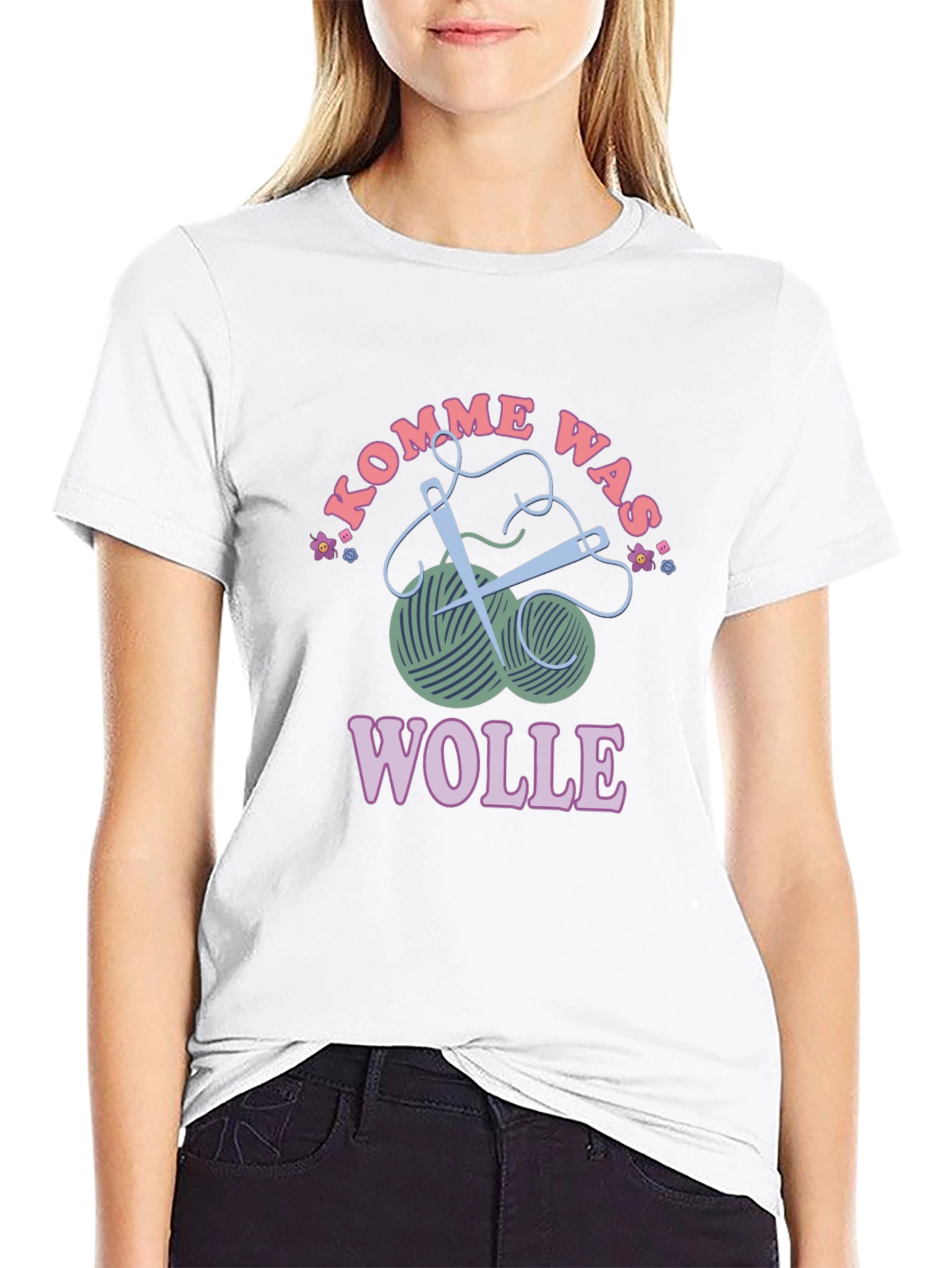 Kommen Was Wolle T-Shirt - Knitting Love