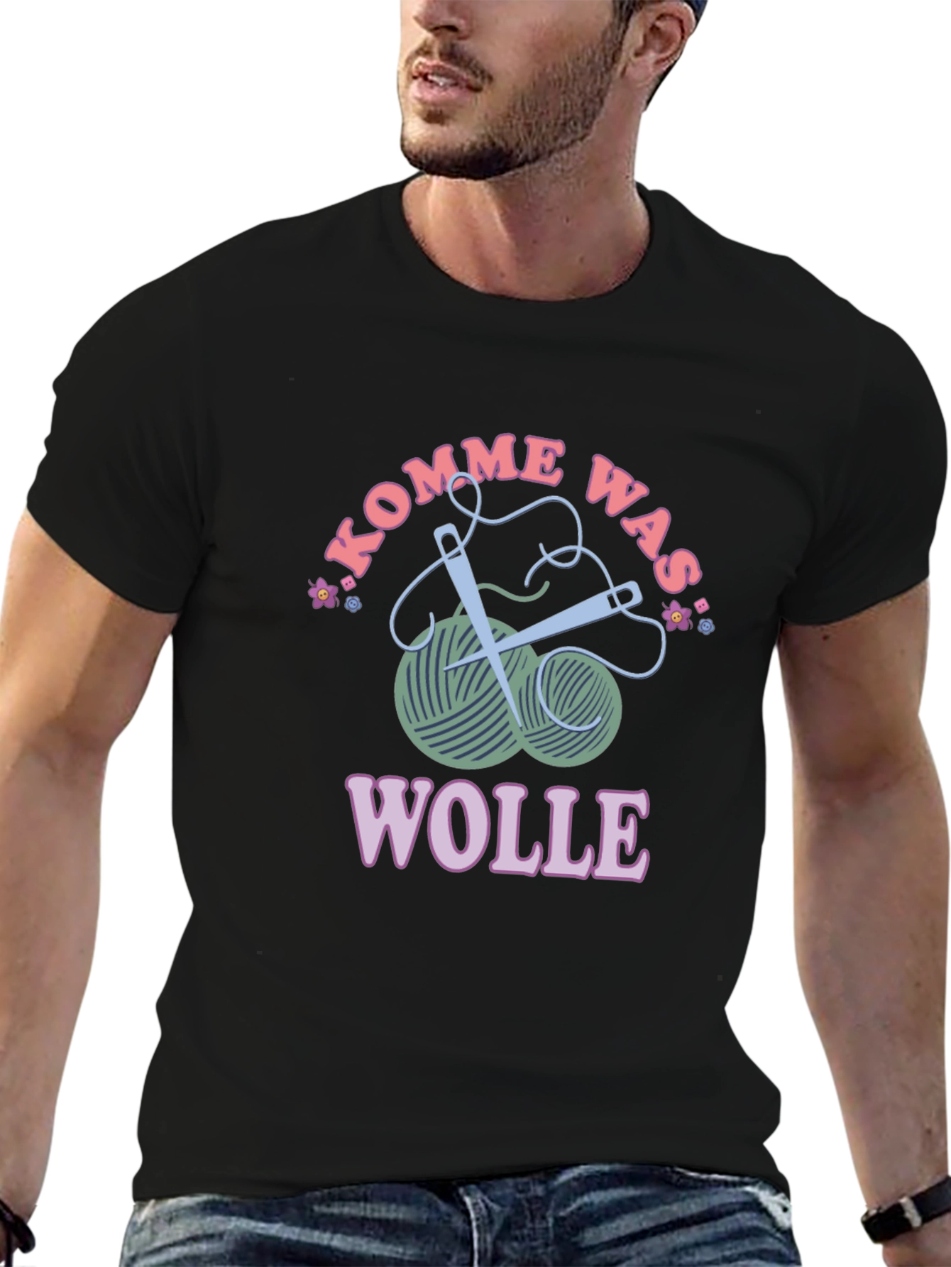 Kommen Was Wolle T-Shirt - Knitting Love
