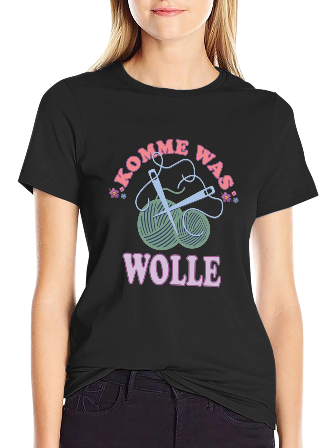 Kommen Was Wolle T-Shirt - Knitting Love