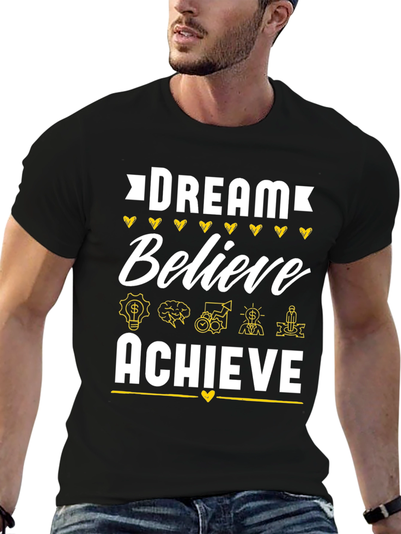 Dream Believe Achieve Black T-Shirt