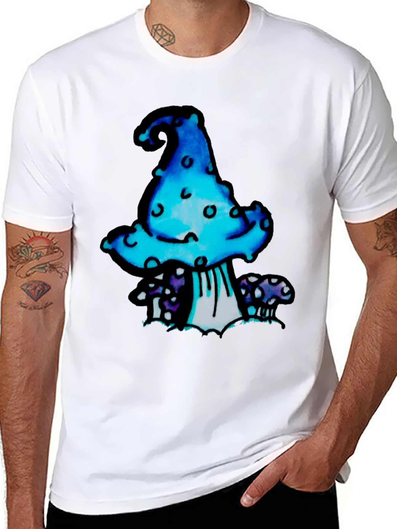 Funky Mushroom Graphic T-Shirt