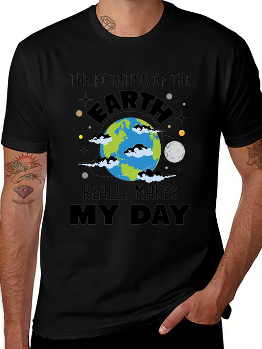 Earth Rotation Graphic Black T-Shirt