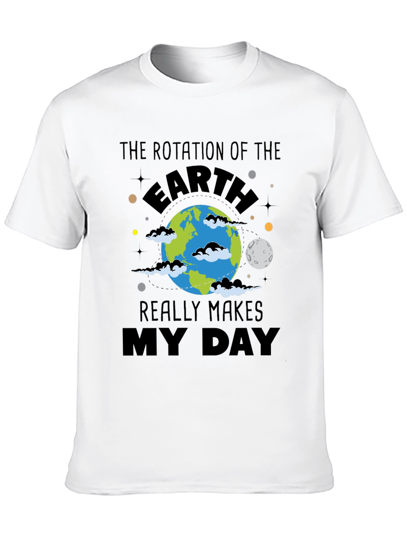 Earth Rotation Graphic Black T-Shirt