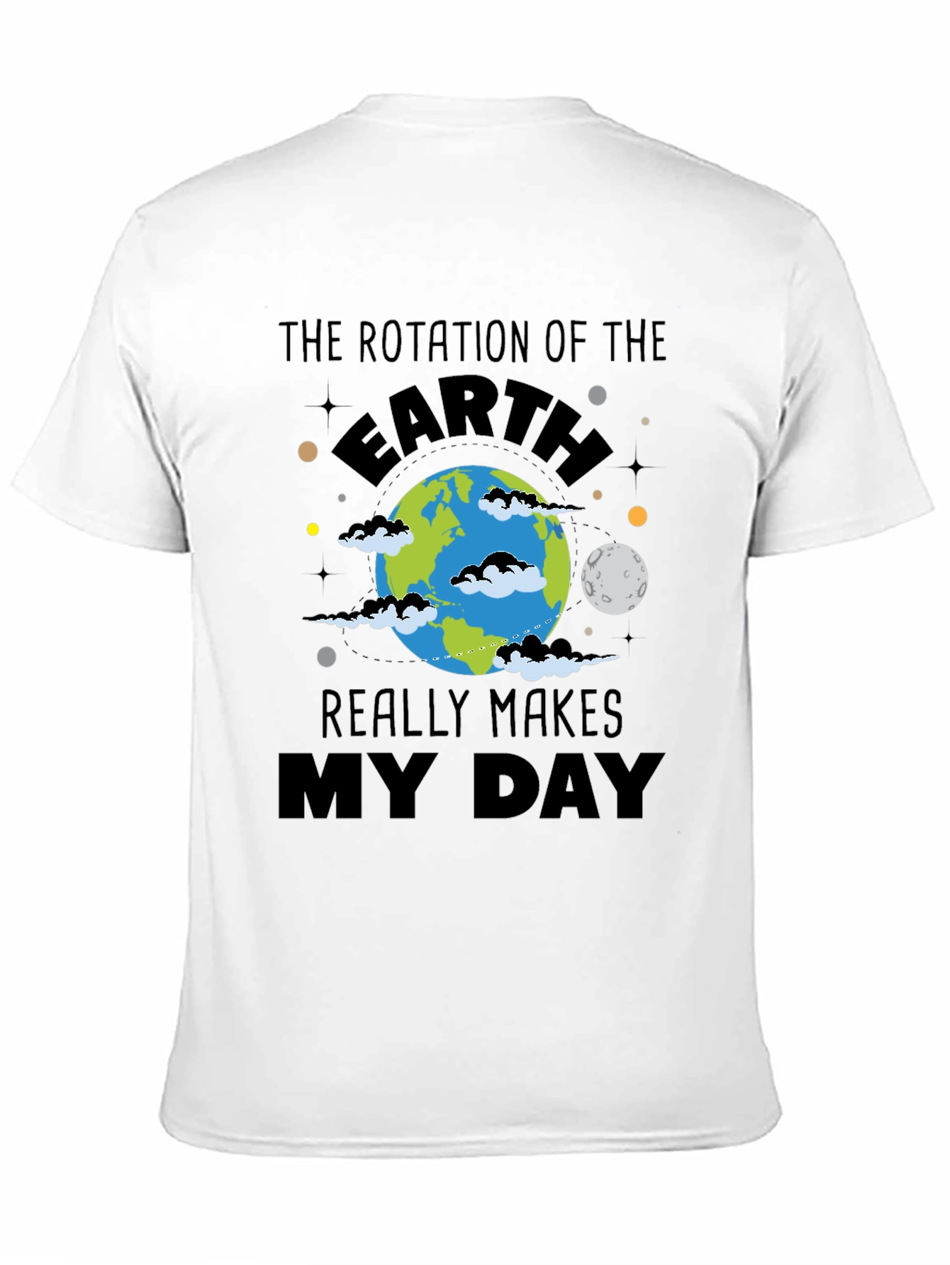 Earth Rotation Graphic Black T-Shirt