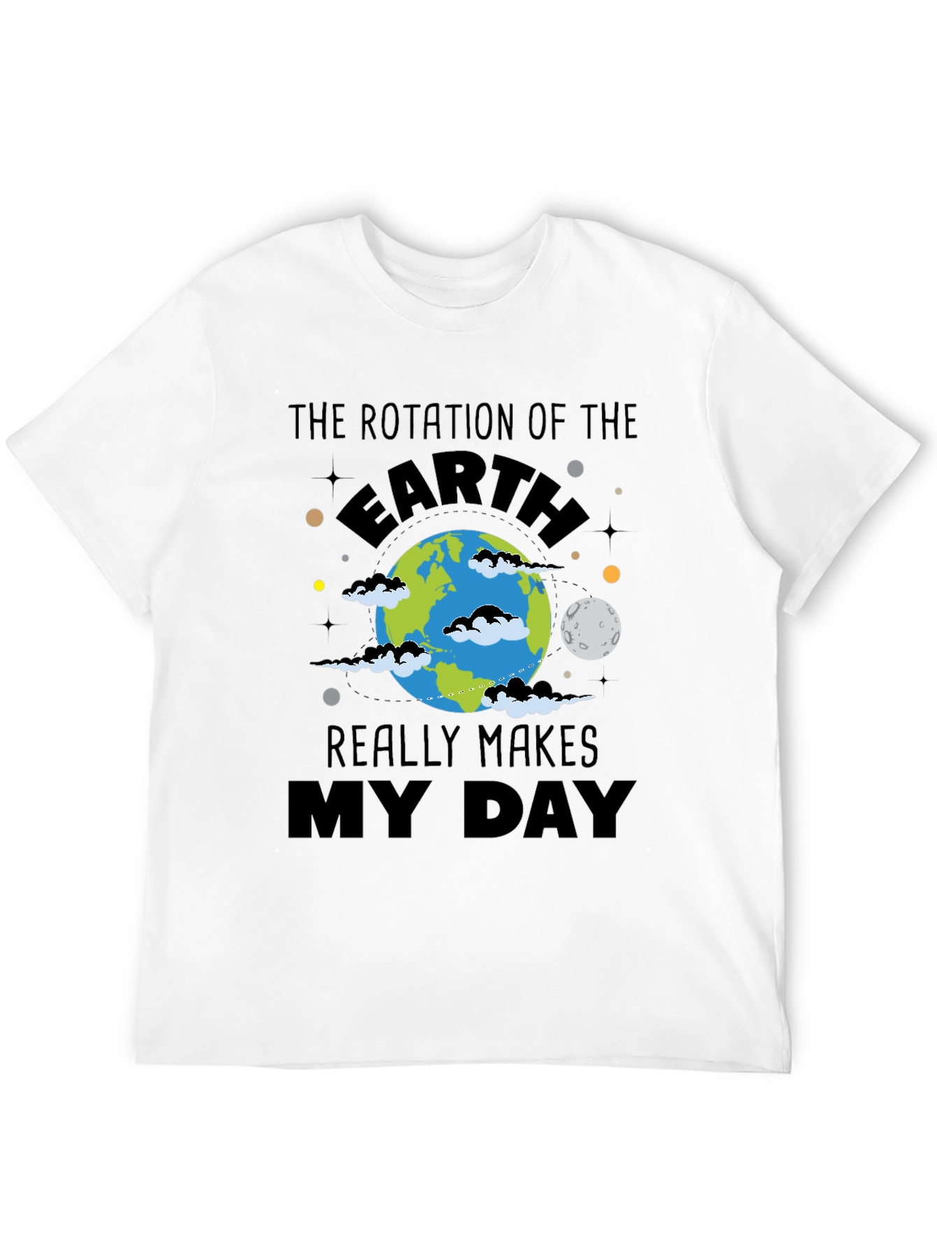 Earth Rotation Graphic Black T-Shirt