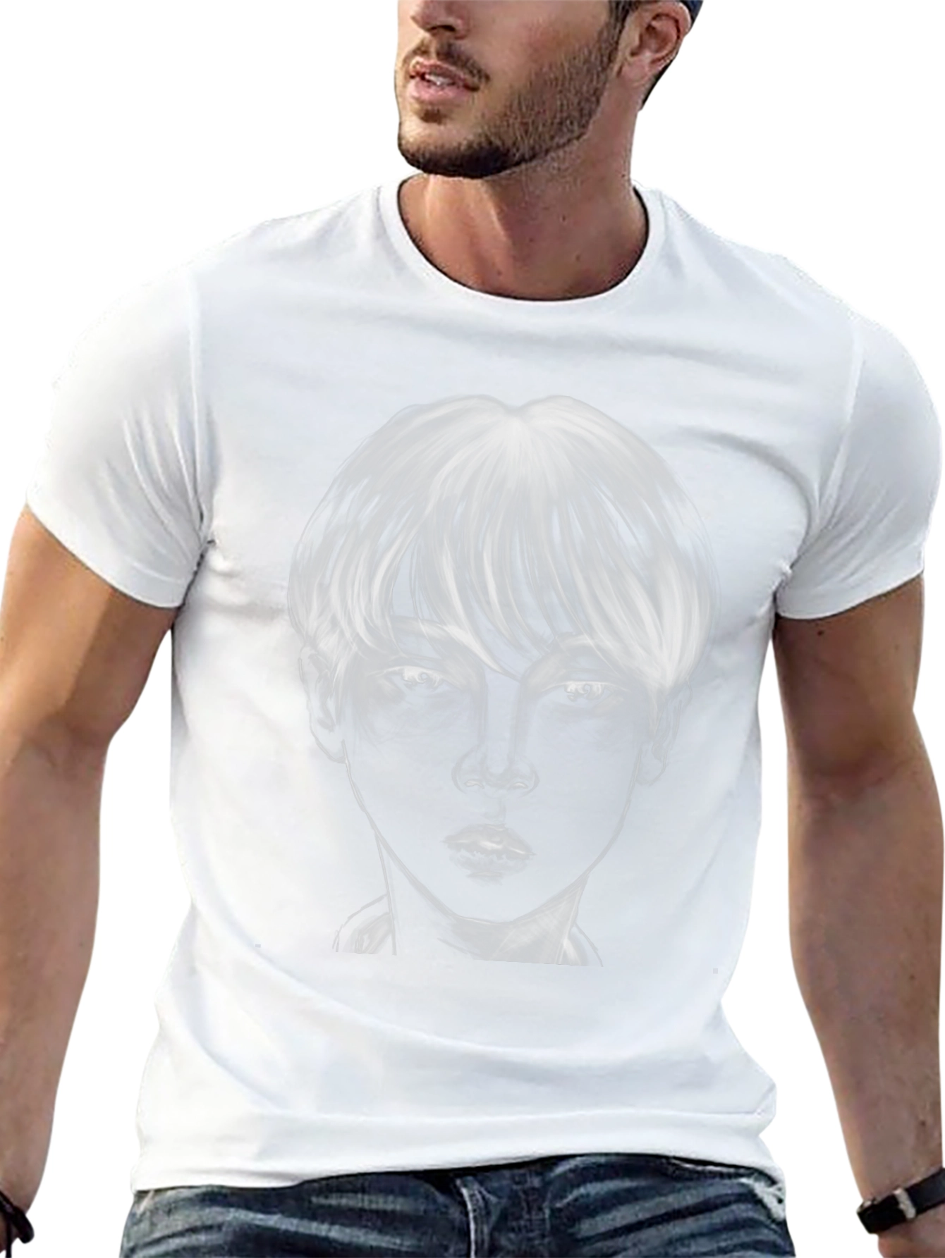 Monochrome Portrait Graphic Tee