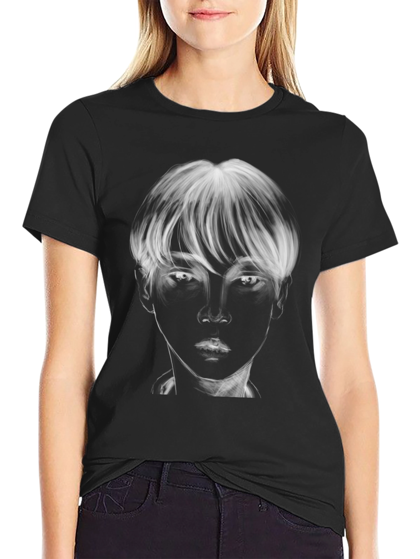 Monochrome Portrait Graphic Tee