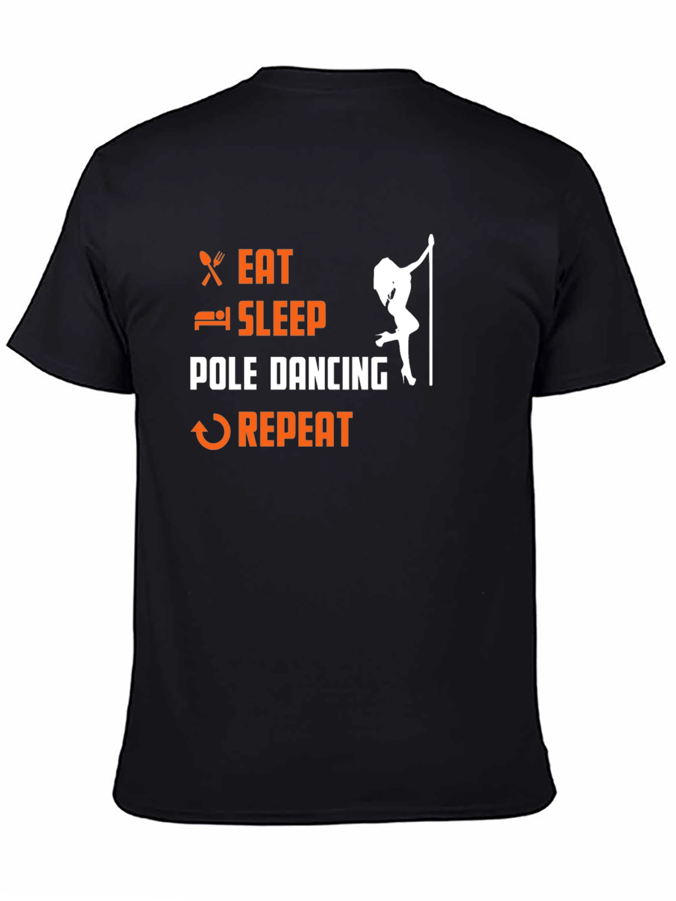Eat Sleep Pole Dance Repeat Black T-Shirt
