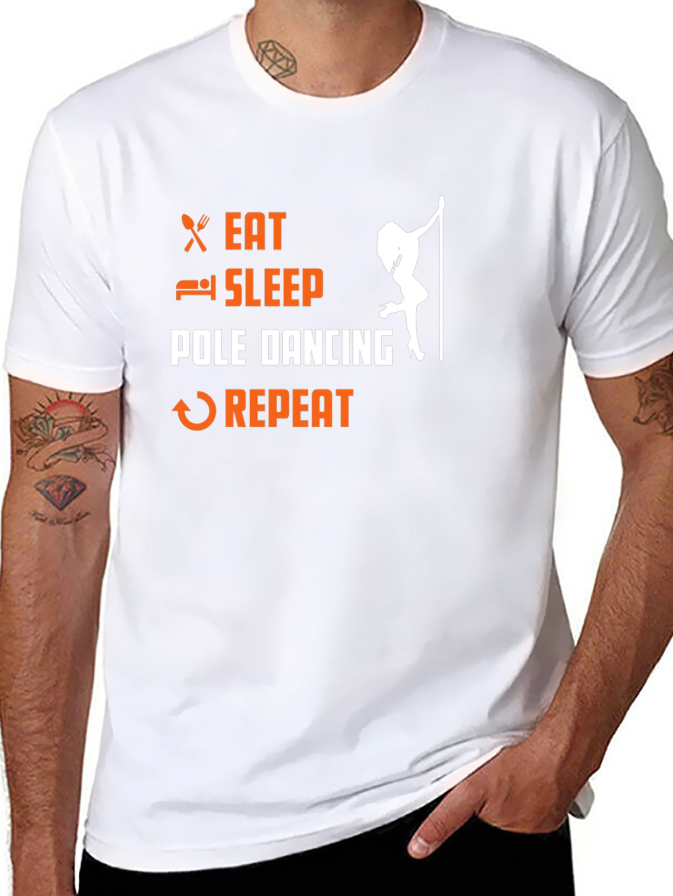 Eat Sleep Pole Dance Repeat Black T-Shirt