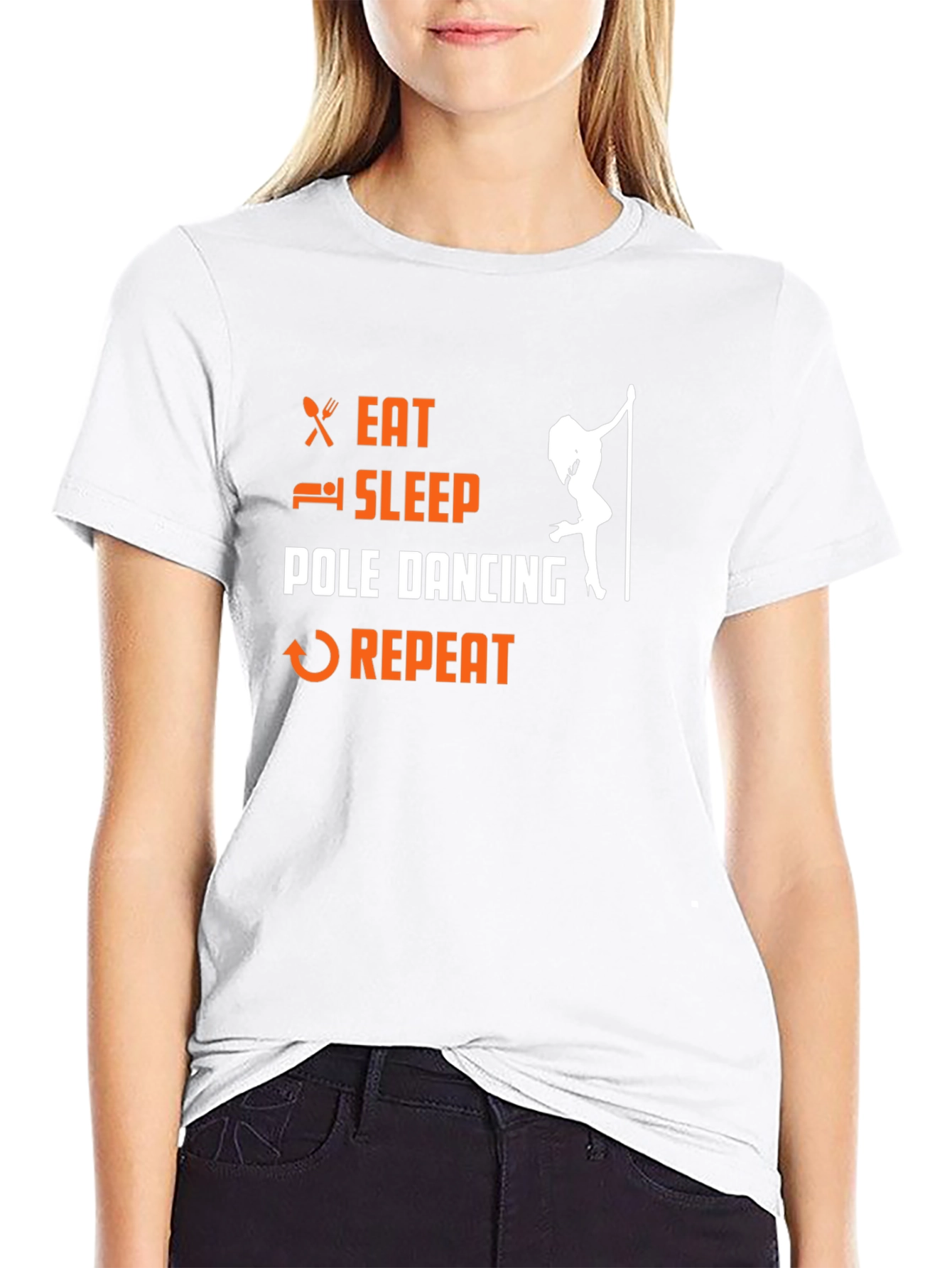 Eat Sleep Pole Dance Repeat Black T-Shirt