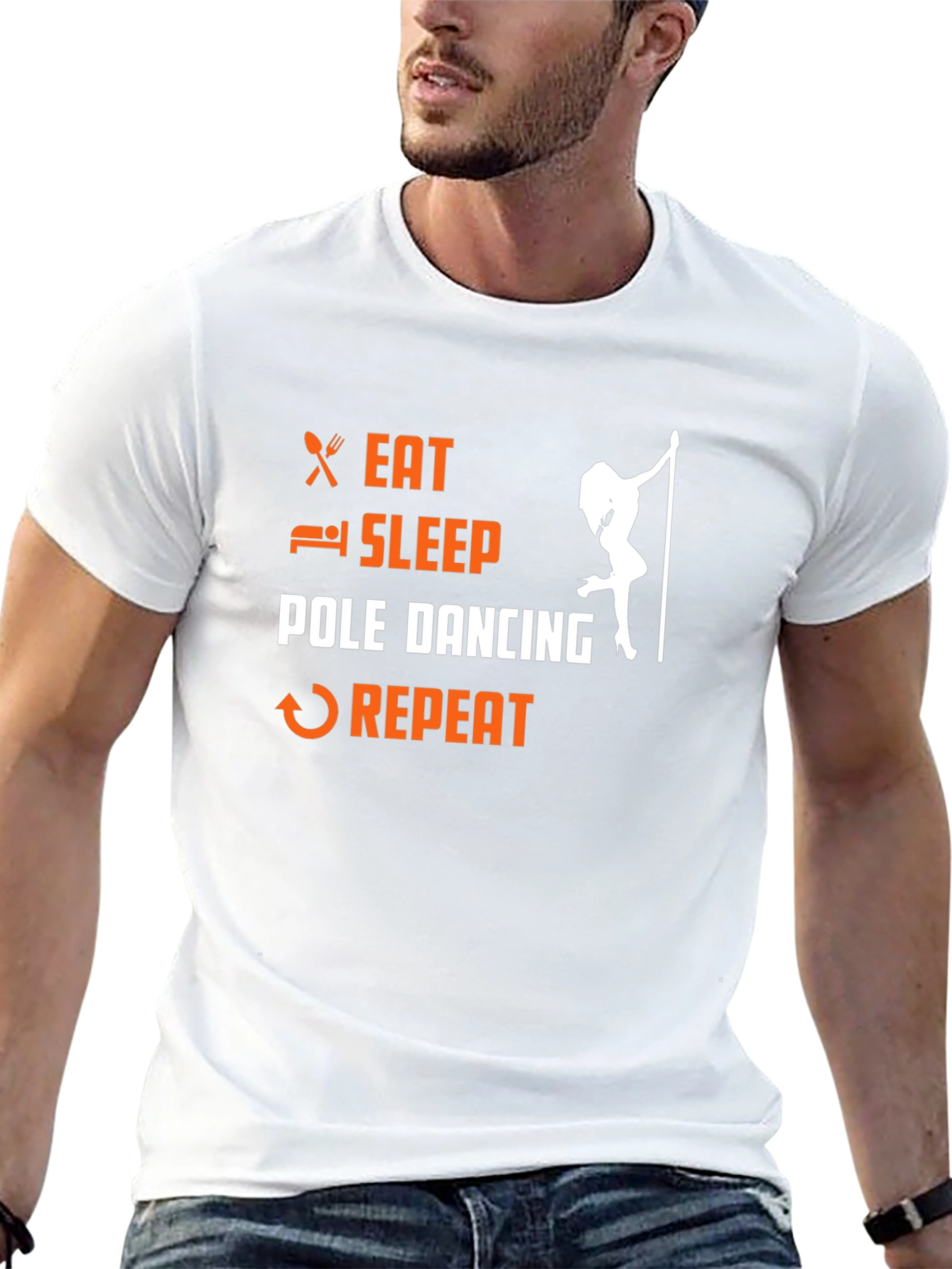 Eat Sleep Pole Dance Repeat Black T-Shirt