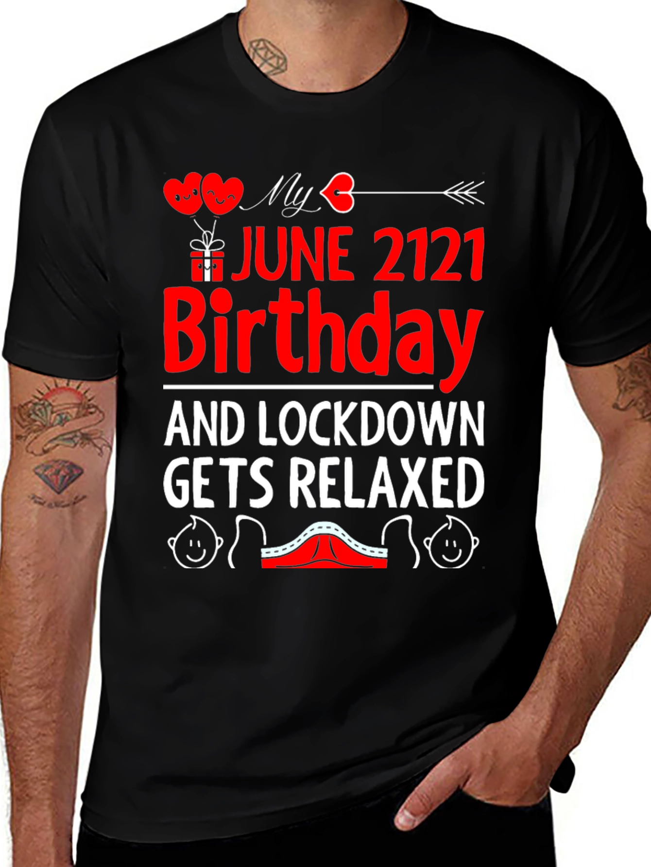 June 2121 Birthday Lockdown Relaxed Graphic Tee