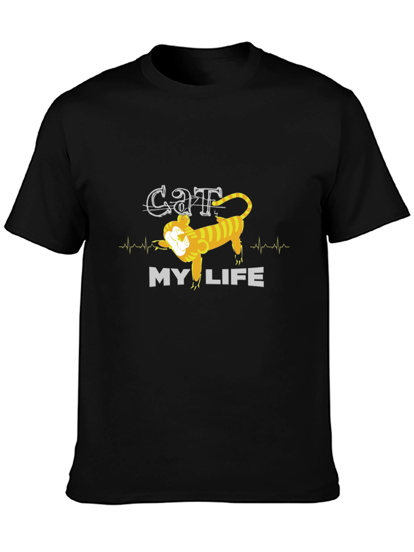 Cat My Life Graphic Tee - Mens Black T-Shirt