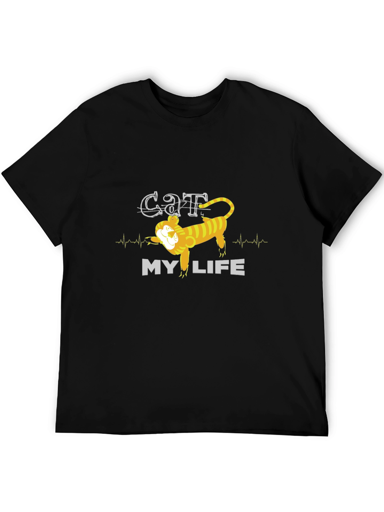 Cat My Life Graphic Tee - Mens Black T-Shirt