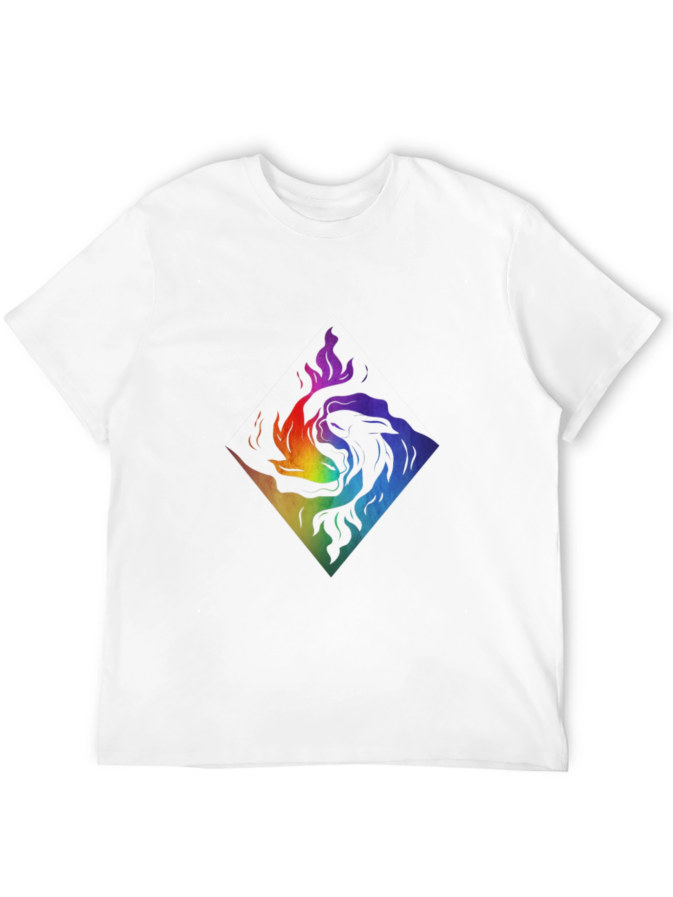 Rainbow Lion Fire Graphic T-Shirt