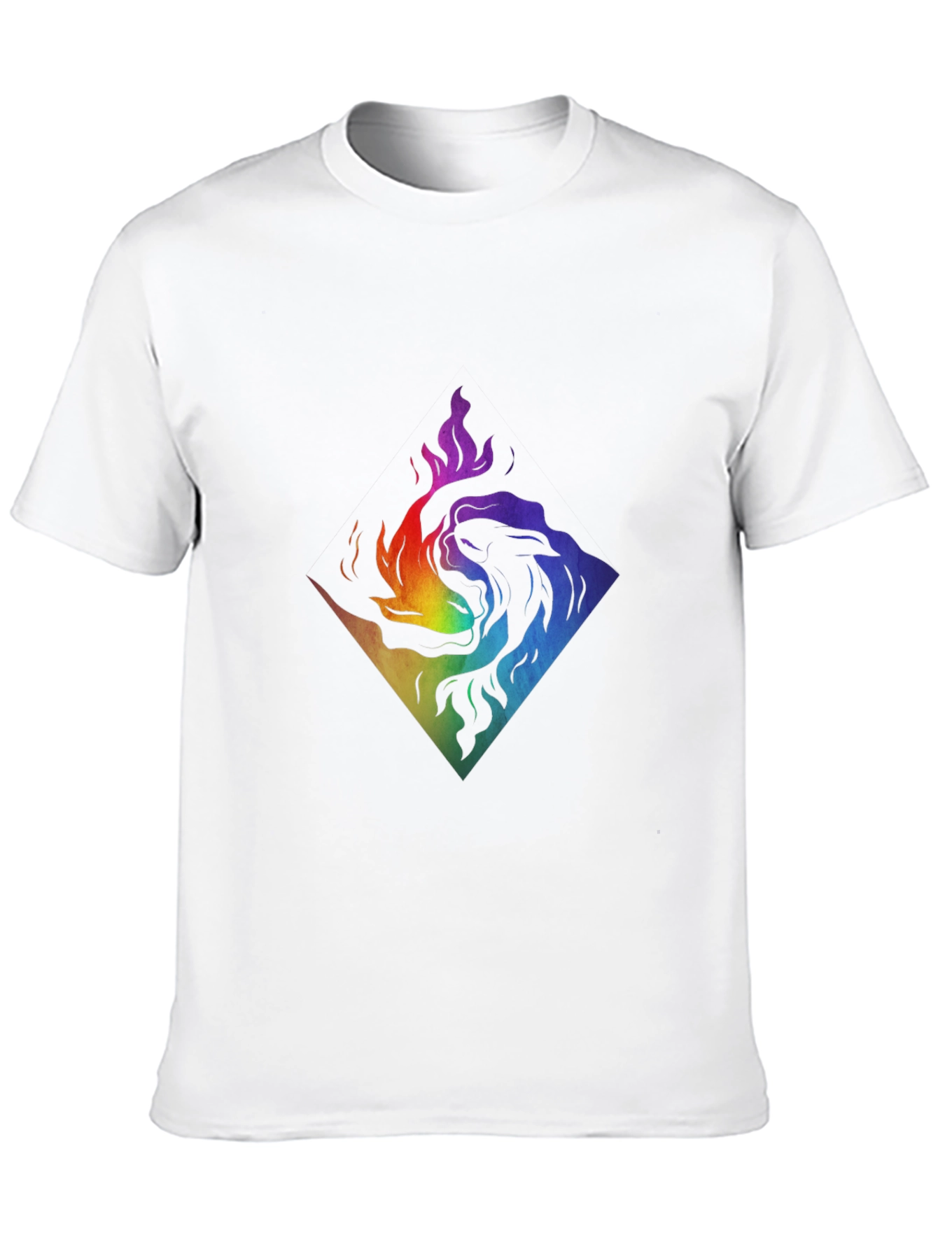 Rainbow Lion Fire Graphic T-Shirt