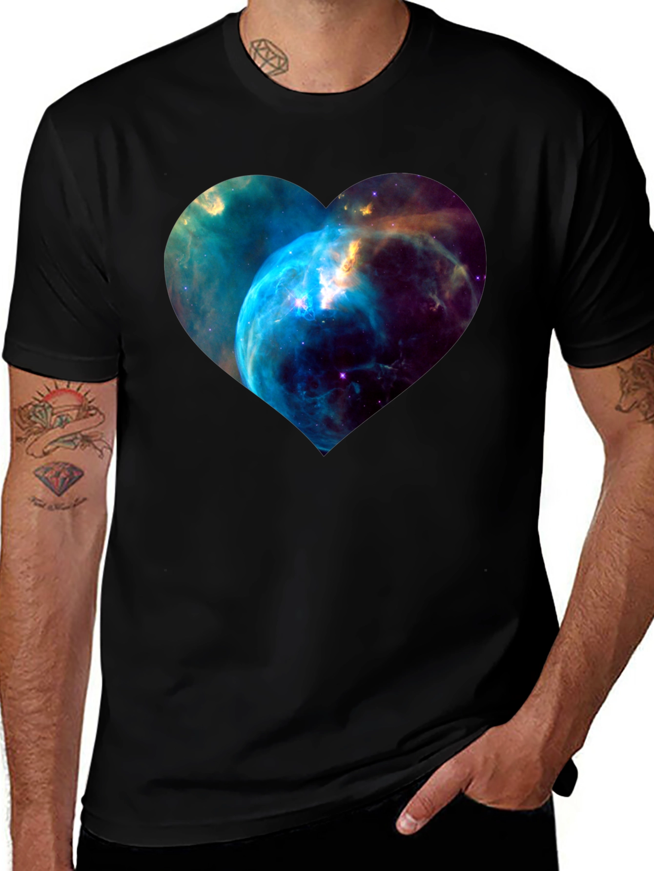 Nebula Heart Graphic Black T-Shirt