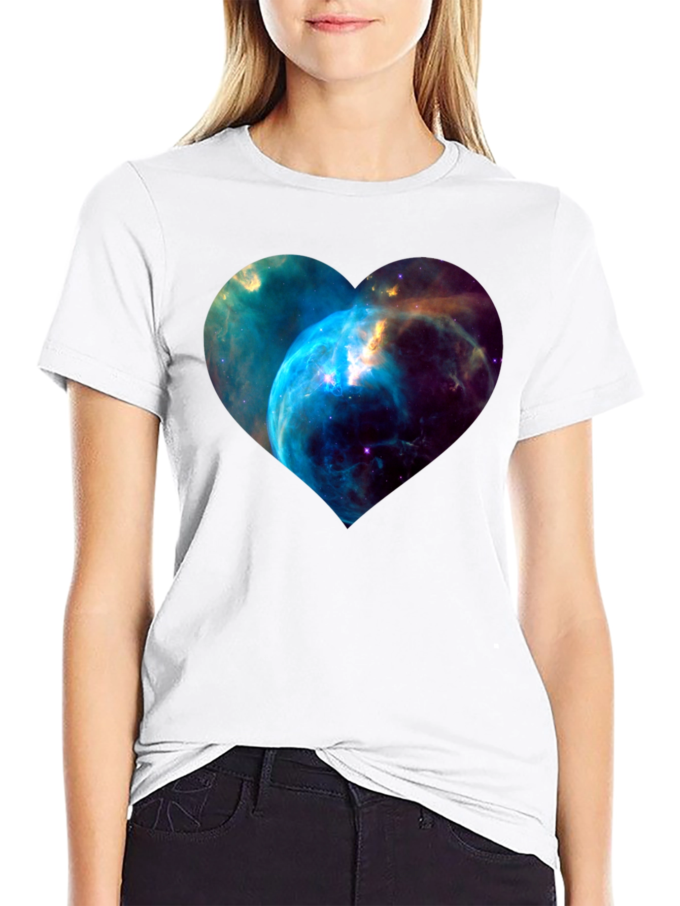 Nebula Heart Graphic Black T-Shirt