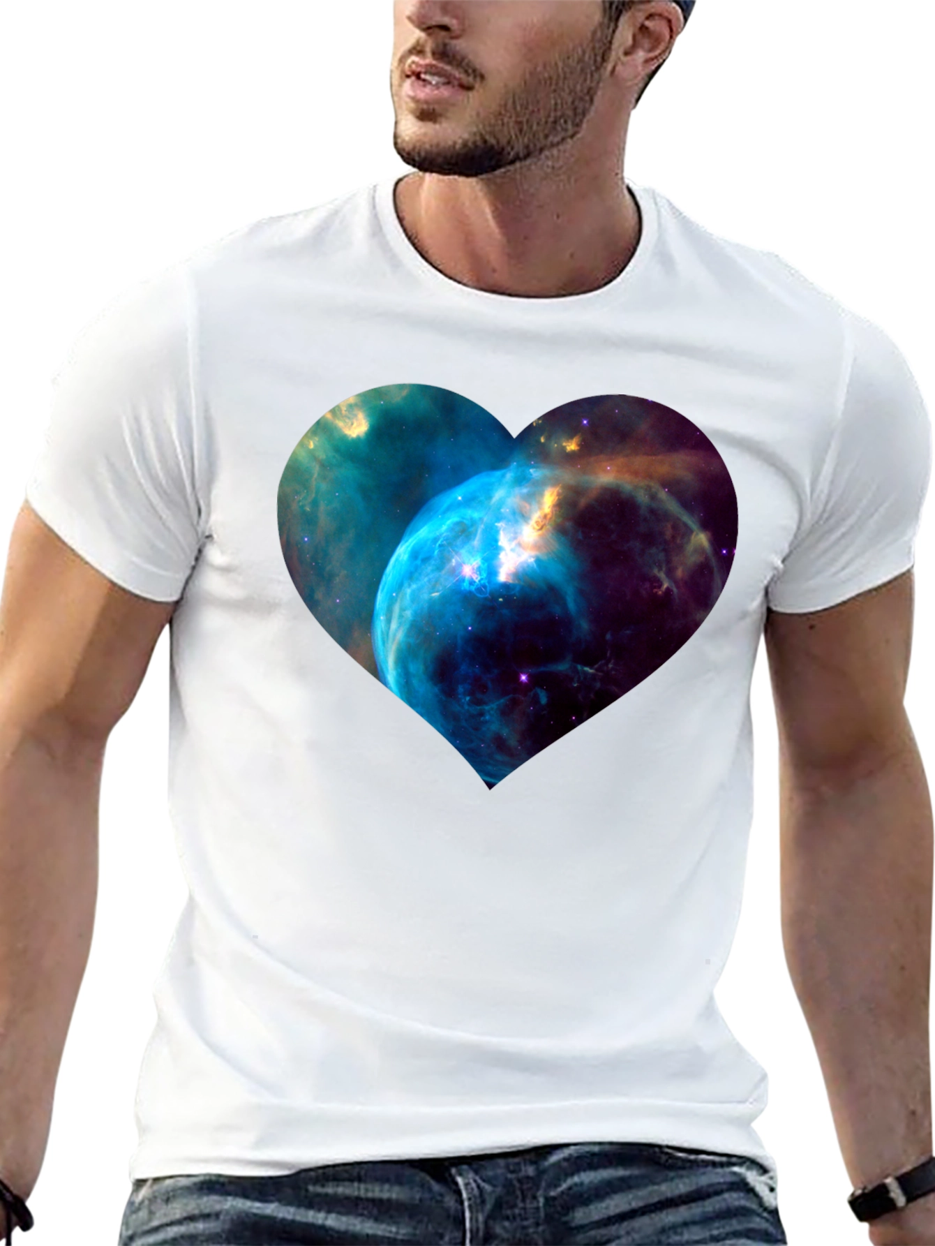 Nebula Heart Graphic Black T-Shirt