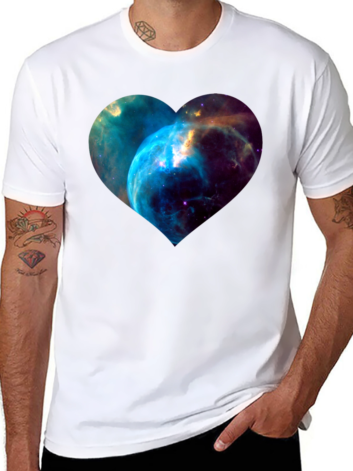 Nebula Heart Graphic Black T-Shirt