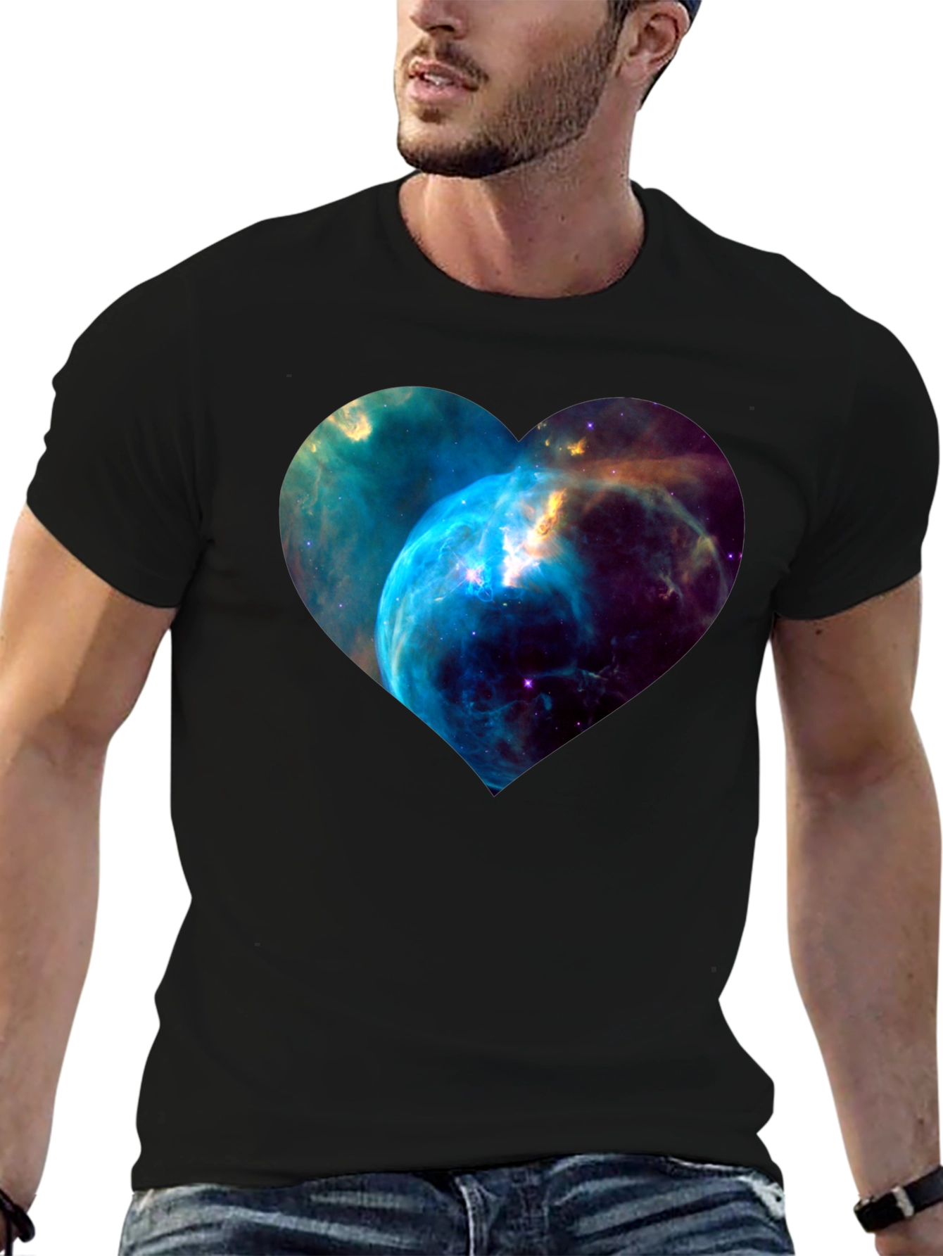 Nebula Heart Graphic Black T-Shirt