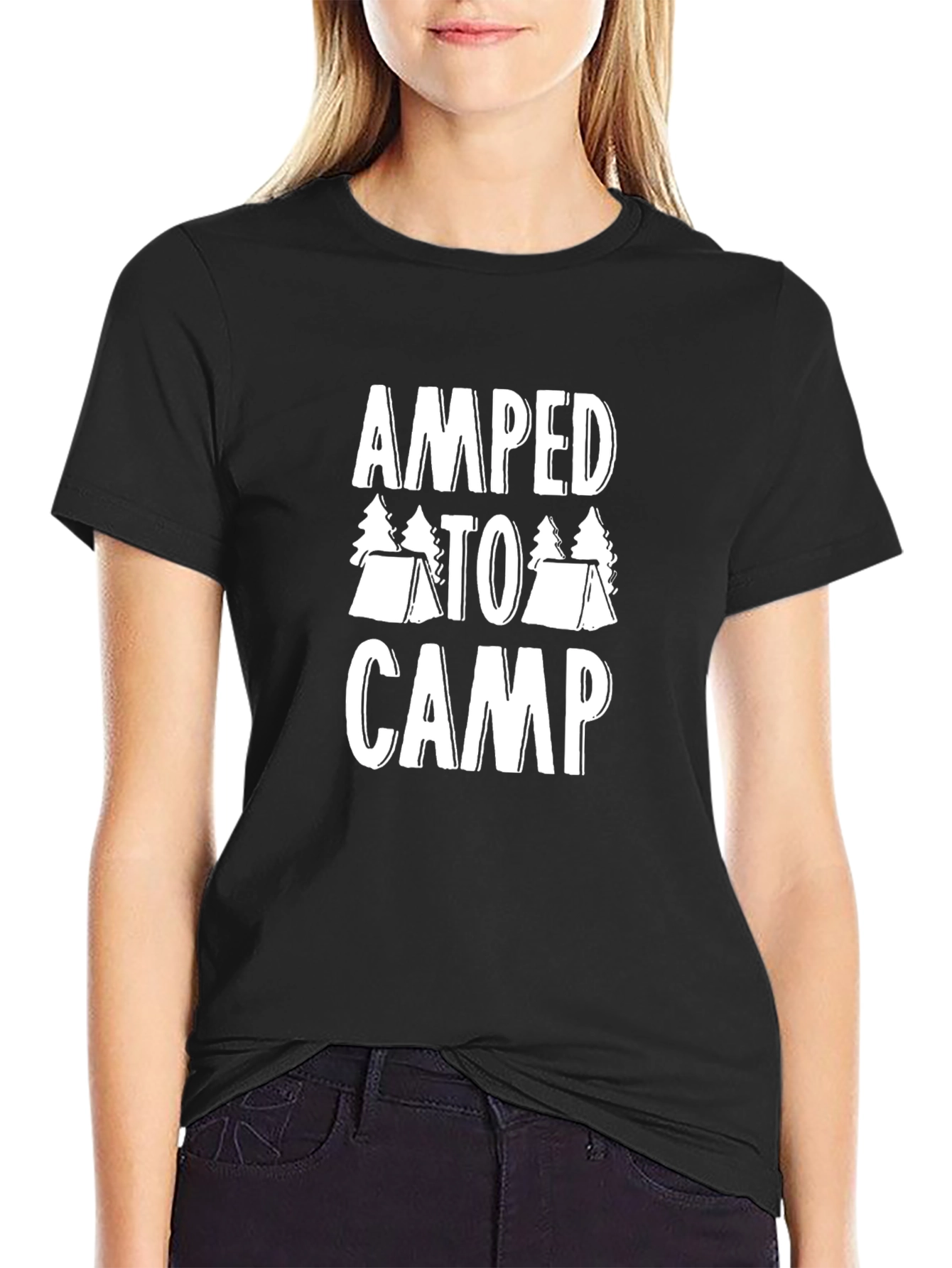Amped To Camp Graphic Tee - Black Camping Shirt
